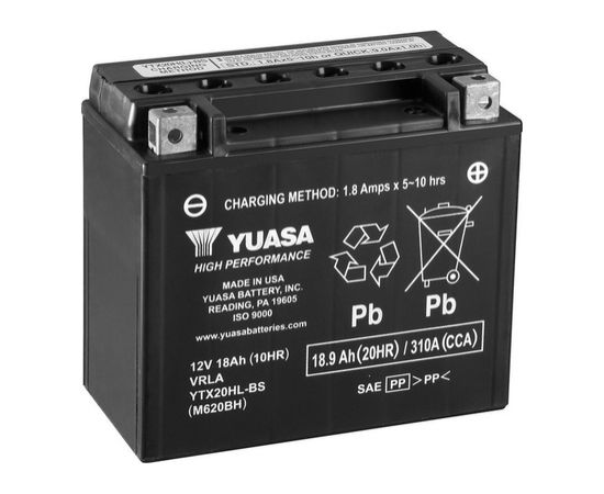 18.9Ah 310A Yuasa AGM(CP) Moto akumulators 175x87x155mm 12V