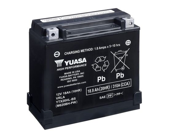 18.9Ah 310A Yuasa AGM(CP) Moto akumulators 175x87x175mm 12V