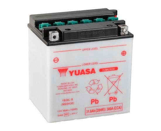 31.6Ah 300A Yuasa (DC) Moto akumulators 168x132x176 12V