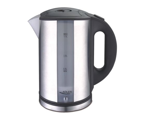 Adler AD 1216 Standard kettle, Stainless steel, Stainless steel, 2000 W, 360° rotational base, 1.7 L