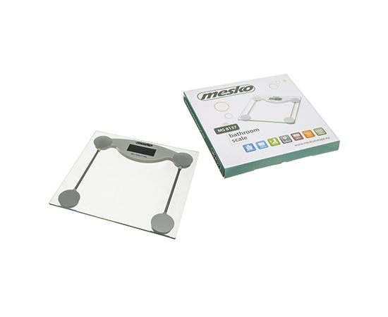 Mesko Bathroom scales MS 8137 Maximum weight (capacity) 150 kg, Accuracy 100 g, Glass