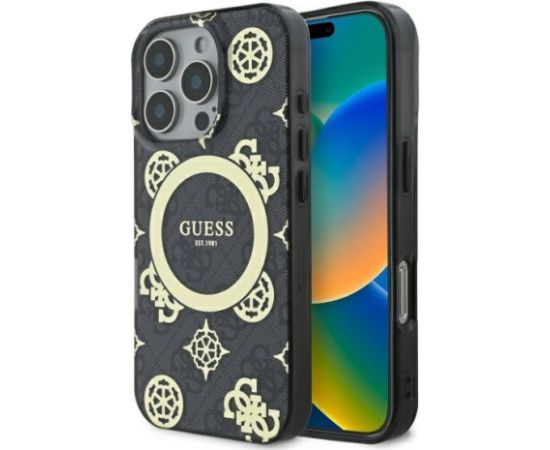 Guess IML Peony On 4G Background MagSafe Защитный Чехол для Apple iPhone 16 Pro