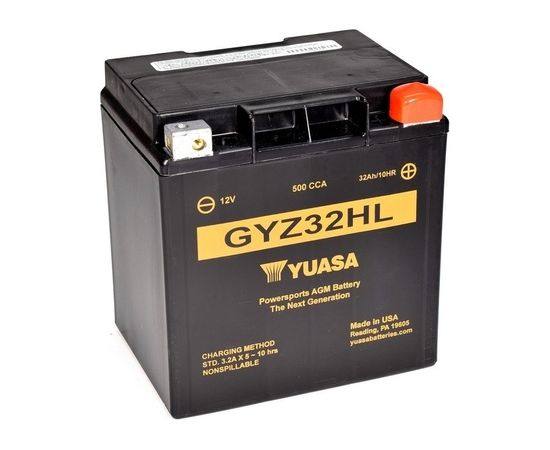 33.7Ah 500A Yuasa AGM(WC) Moto akumulators 166x126x175 Akumulatori