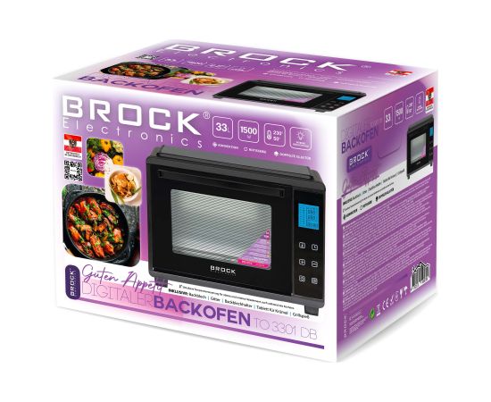 BROCK TO 3301 DB Digitālā cepeškrāsns 33L 1500W