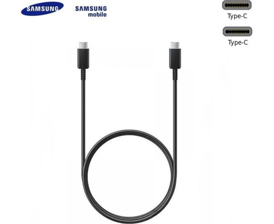 Samsung EP-DN975BBE USB-C uz USB-C Super Ātrās 5A uzlādes un datu kabelis melns 1m (OEM)