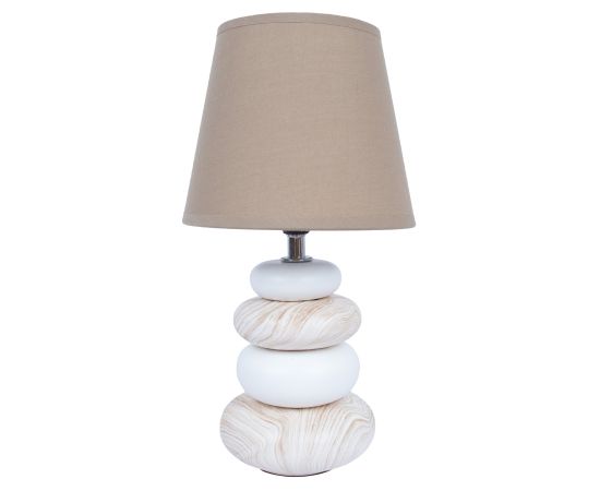 Table lamp STONE H31cm, beige Lampas ar tekstila vai sint. abažūru