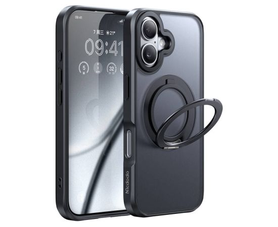 McDodo PC-4931 MagSafe case for iPhone 16 Plus with stand (black)