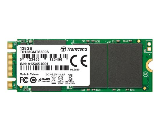 SSD Transcend M.2 SSD 600S, 128 GB, M.2, 530 MB/s, 6 Gbit/s SSD Cietie Diski (Solid state drive)