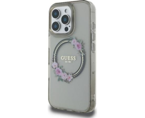Guess IML Flowers Wreath MagSafe Case Защитный Чехол для Apple iPhone 16 Pro Max
