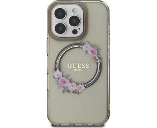 Guess IML Flowers Wreath MagSafe Case Защитный Чехол для Apple iPhone 16 Pro Max