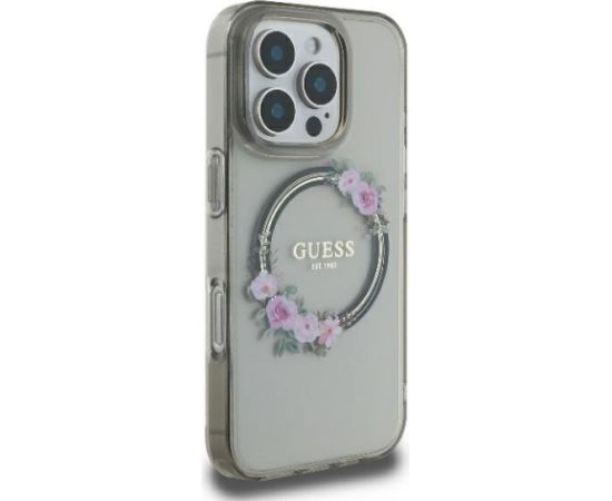 Guess IML Flowers Wreath MagSafe Case Защитный Чехол для Apple iPhone 16 Pro Max