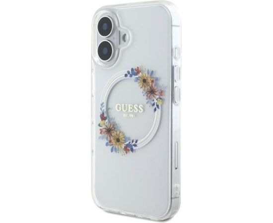 Guess IML Flowers Wreath MagSafe Case Защитный Чехол для Apple iPhone 16 Plus
