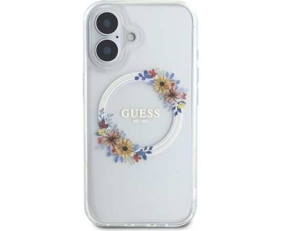 Guess IML Flowers Wreath MagSafe Case Защитный Чехол для Apple iPhone 16 Plus