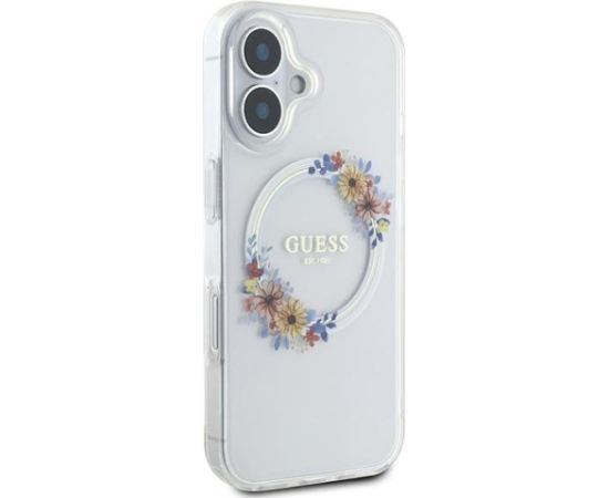 Guess IML Flowers Wreath MagSafe Case Защитный Чехол для Apple iPhone 16 Plus