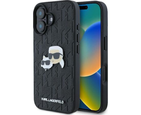 Karl Lagerfeld Monogram Karl&Chaoupette Head Pin Защитный Чехол для Apple iPhone 16 Plus