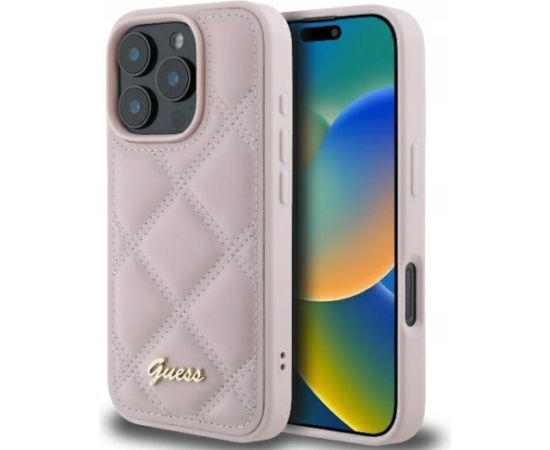 Guess Quiled Metal Logo Защитный Чехол для Apple iPhone 16