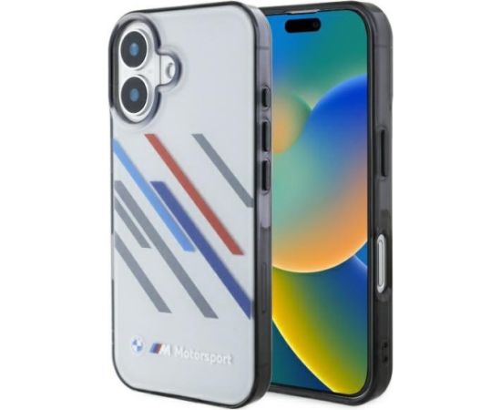 BMW Motorsport IML Random Stripes Aizsargapvalks Priekš Apple iPhone 16 Plus