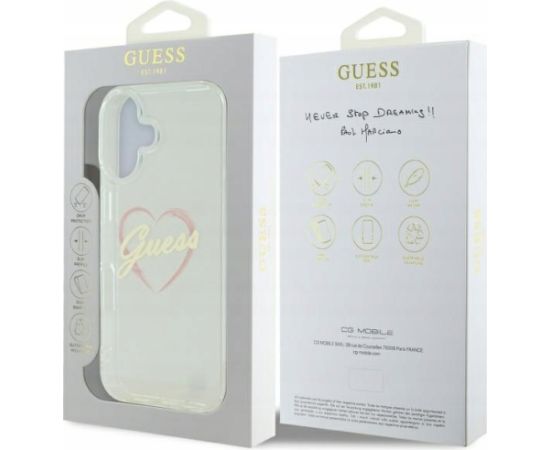 Guess IML Heart Защитный Чехол для Apple iPhone 16 Plus