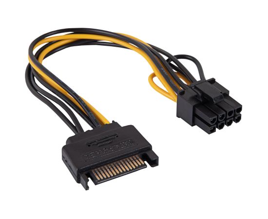 Adapteris ar kabeli Akyga AK-CA-80 PCI-E 6+2pin (m) | SATA (m) 15cm
