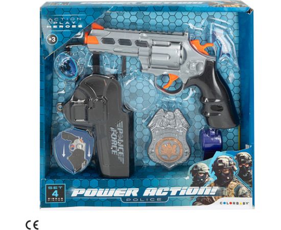 Pistole Police (skaņa, gaisma) ar piederumiem 20 cm CB47541