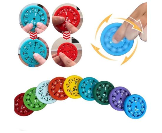 Adar Izglītojoša rotaļlieta (atņemšana/saskaitīšana) Math Fidget Spinner, 9gab. R144235