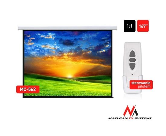 Maclean MC-562 Economy Budget Auto-lock Manual Projection Screen 167'' 1:1 300cm