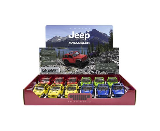 Kinsmart Metāla mašīnas modelis 2018 Jeep Wrangler (Open Top) 1:34 KT5412A