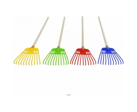 Polesie Grābeklis plastmasas ar koka kātu dažādas 79 cm PL41043