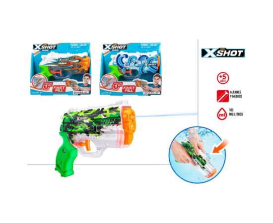 Zuru Ūdens pistole X-Shot Fast-Fill 0,1lt 9 m 5+ CB47129 Piepūšamās pludmales preces