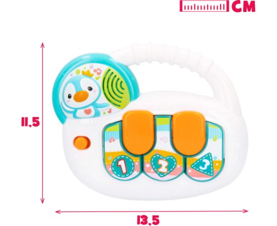Win Fun Muzikāla attīstoša rotaļlieta Pingvīns ar gaismu un skaņu (spāņu val.) no 3 men. CB46883 Muzikālās rotaļlietas