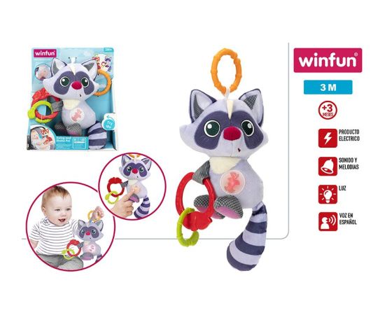 Win Fun Iekarināmais mīkstais  grabulis Jenots rotaļlieta ar skaņu 22 cm  3 m + CB46707