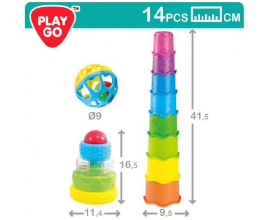 Playgo Комплект  развивающий 2 пирамидки и погремушка 6m+ CB46618