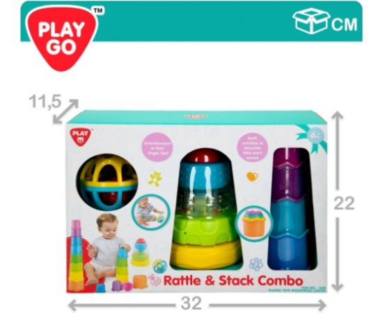 Playgo Комплект  развивающий 2 пирамидки и погремушка 6m+ CB46618