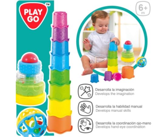 Playgo Комплект  развивающий 2 пирамидки и погремушка 6m+ CB46618