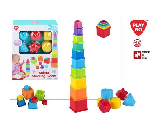 Playgo Piramīda attīstoša Animal Stacking Blocks 12m+ CB44286