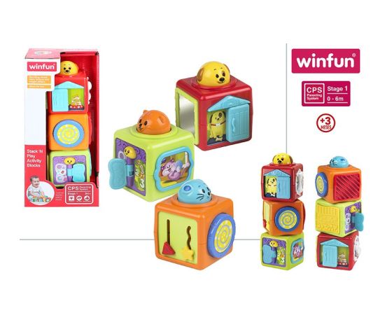Win Fun Развивающий набор кубиков 3 шт. с 3 мес. CB44227 Muzikālās rotaļlietas
