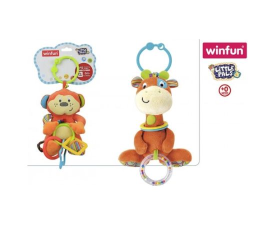 Win Fun Подвесная погремушка мягкая Обезьяна/жираф/Лев 29 cm  0+ CB42559