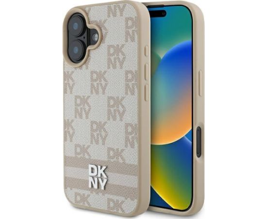 DKNY Checkered Pattern & Printed Stripes Aizsargapvalks Priekš Apple iPhone 16