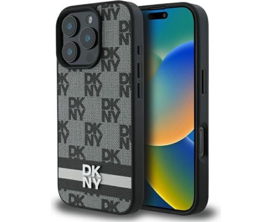 DKNY Checkered Pattern & Printed Stripes Aizsargapvalks Priekš Apple iPhone 16 Pro
