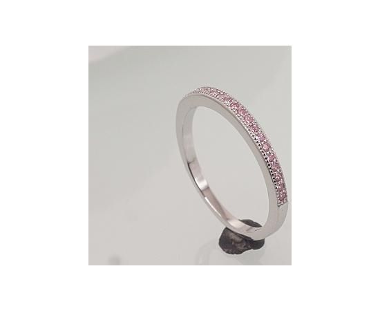 Sudraba gredzens #2101479(PRh-Gr)_CZ-PI, Sudrabs 925°, rodijs (pārklājums), Cirkoni, Izmērs: 17, 1.6 gr. Sieviešu