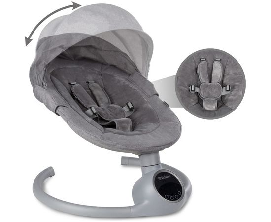 Krēsliņš-šūpoles REVE grey/silver Kidwell [A] Šūpuļkrēsli