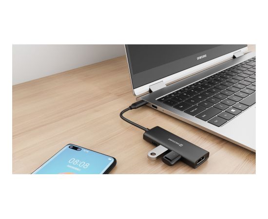 Swissten 4in1 USB-C Hub Многопортовая док-станция 100W / HDMI 4K / 2x USB-A