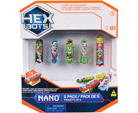 HEX BOTS интерактивная игрушка Nano Flash 5шт