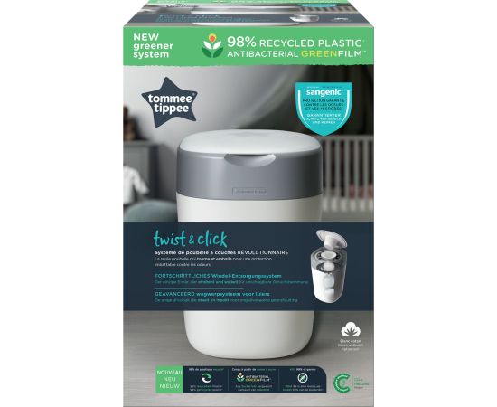 Tommee Tippee TOMEE TIPPEE autiņbiksīšu konteiners Twist & Click, kokvilnas balts, 85100102