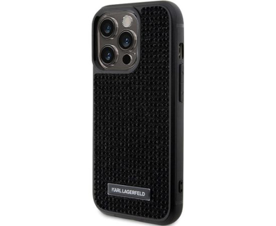 Karl Lagerfeld Rhinestone Logo Metal Plate Back Case Защитный Чехол для Apple iPhone 15 Pro
