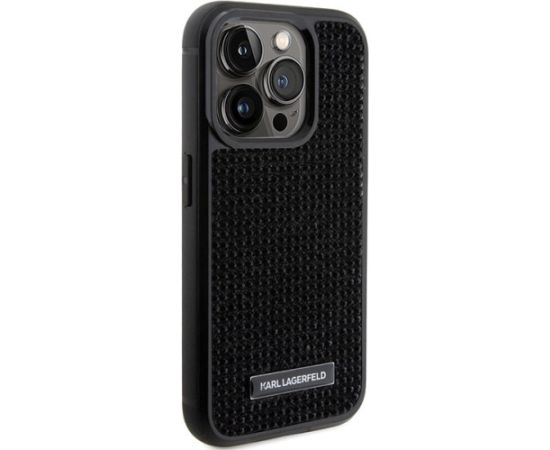 Karl Lagerfeld Rhinestone Logo Metal Plate Back Case Защитный Чехол для Apple iPhone 15 Pro