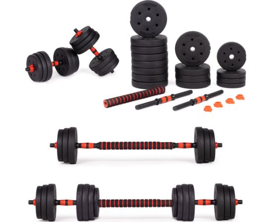 Modernhome Regulējamas hanteles 2x 20 kg svaru komplekts 40 kg svaru stienis Svaru ripas un stieņi