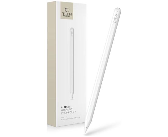 Tech-Protect Digital Magnetic Stylus Pen 2 magnētiskais rakstāmspalva iPad planšetdatoram - balta