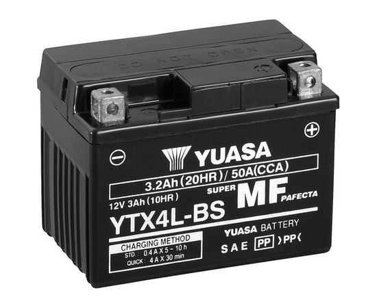 3.2Ah 50A Yuasa AGM(CP) Moto akumulators 114x71x86mm 12V Akumulatori