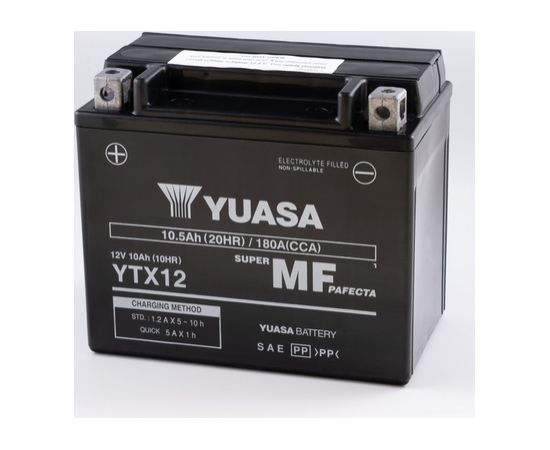 Yuasa 12V 10.5Ah 180A AGM (WC) Moto akumulators 150x87x130mm
